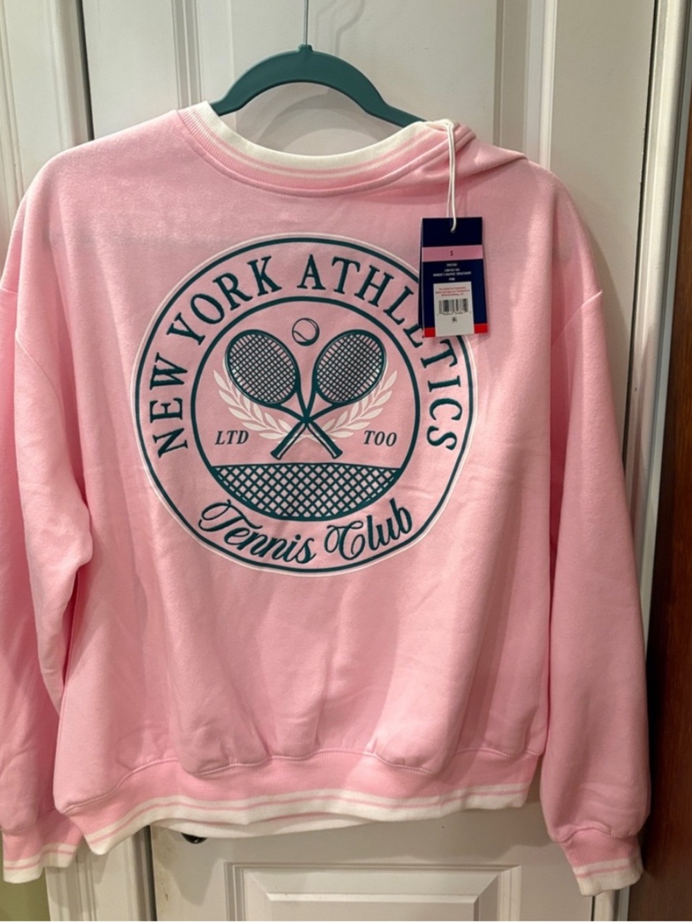Limited Too Pink Crewneck Sweatshirt with Tennis Club Graphic